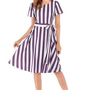 Maroon striped dress